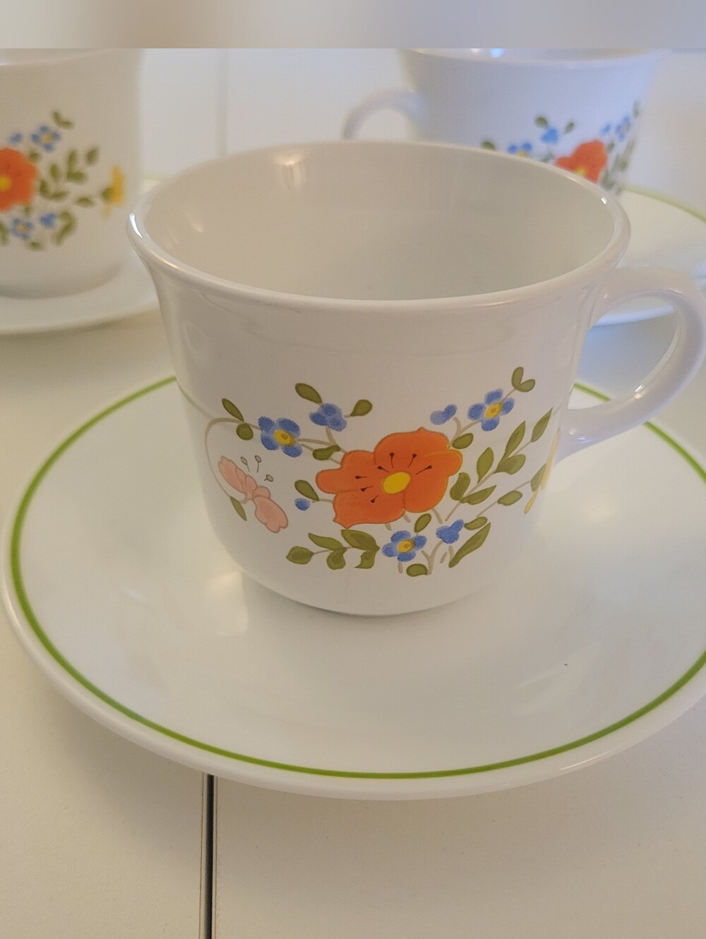 Corelle Wildflower Coffee/Tea Cup and Saucer Set Of 6